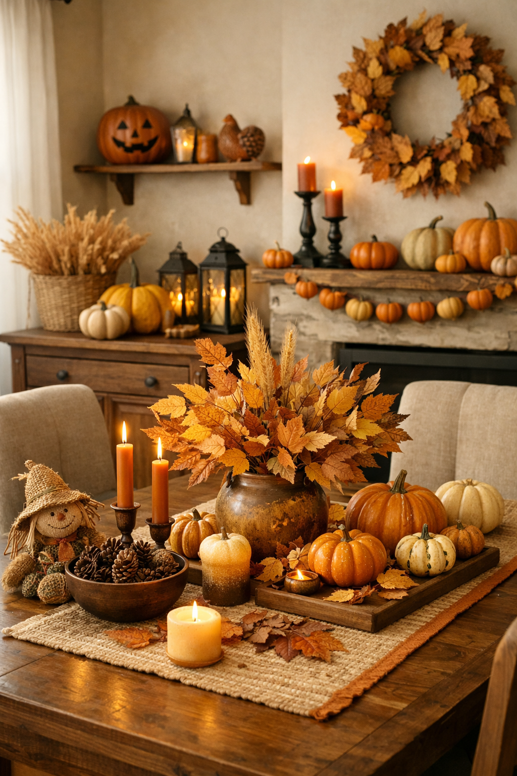 Halloween and Thanksgiving decor