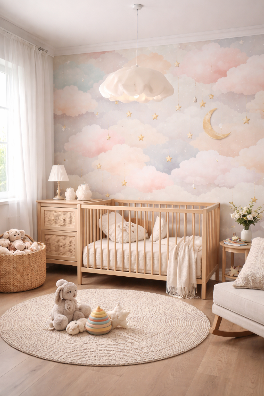 pastel clouds and stars