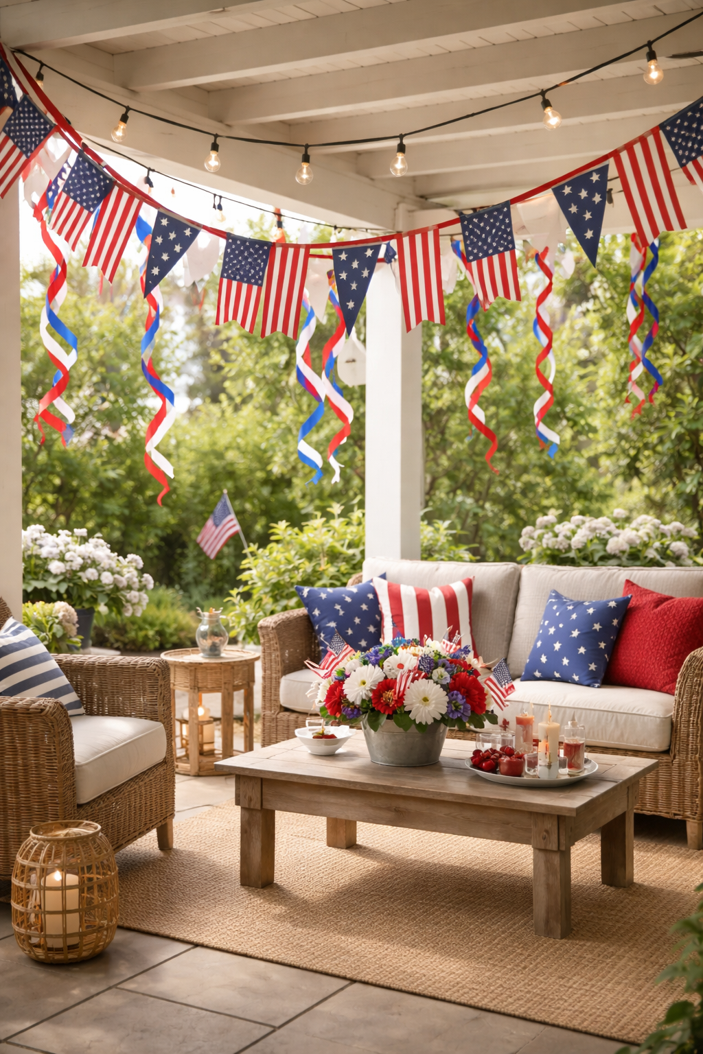 festive banners and streamers