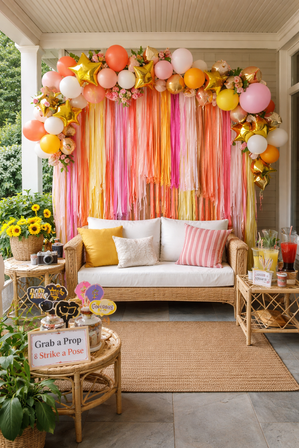 create colorful photo backdrop