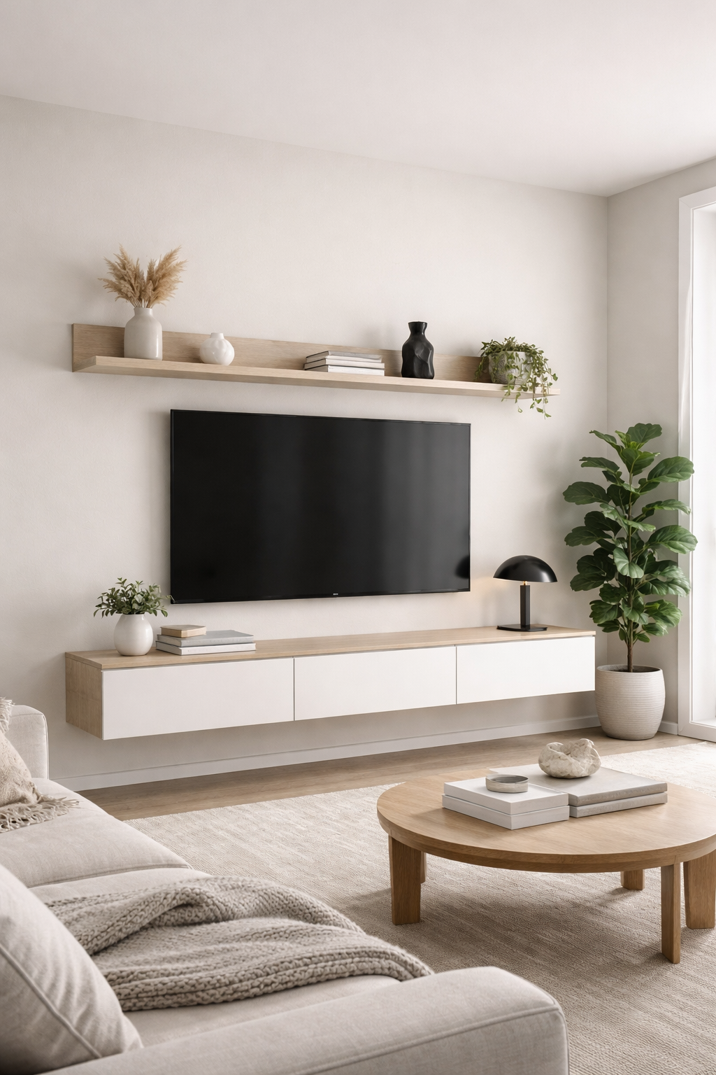 sleek floating wall unit