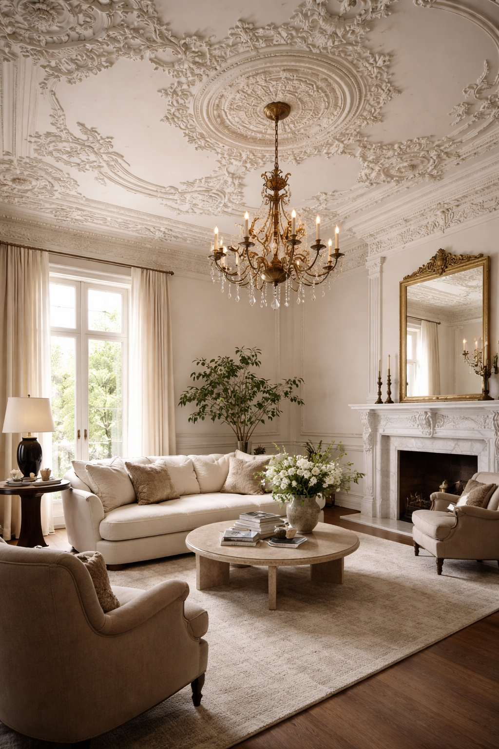 intricate decorative ceiling moldings