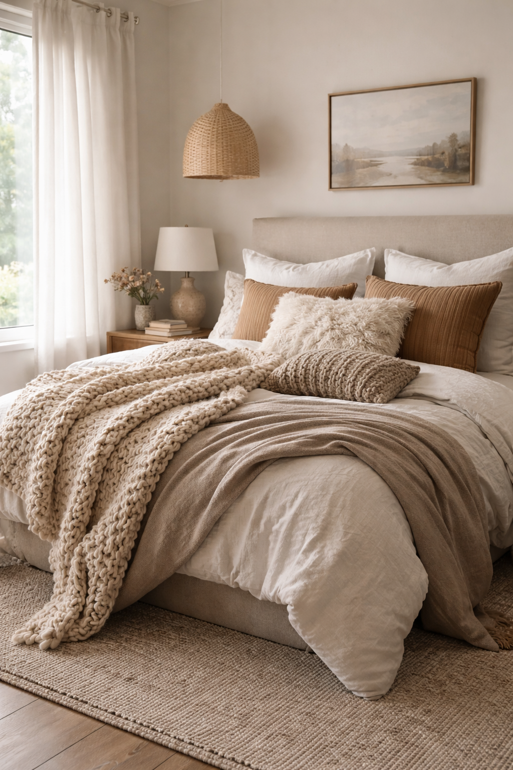 layered textures and cushions