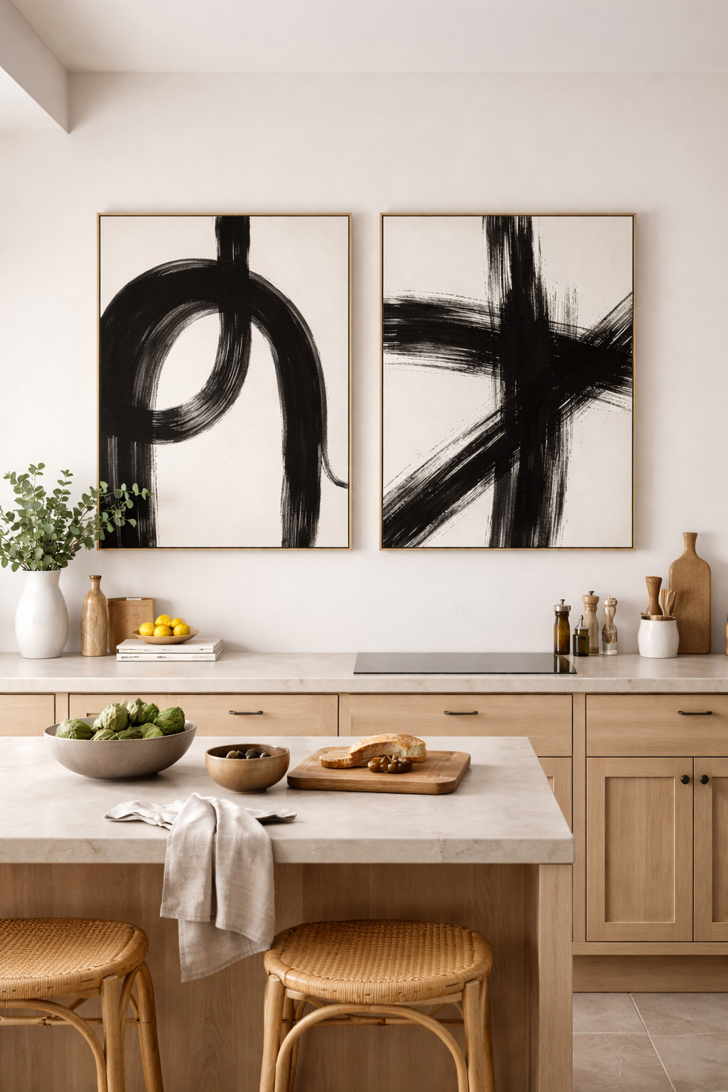 black and white abstract art