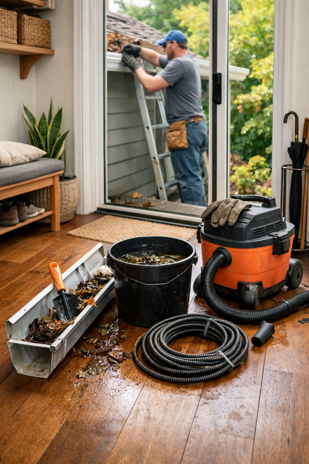 regular gutter and drain cleaning