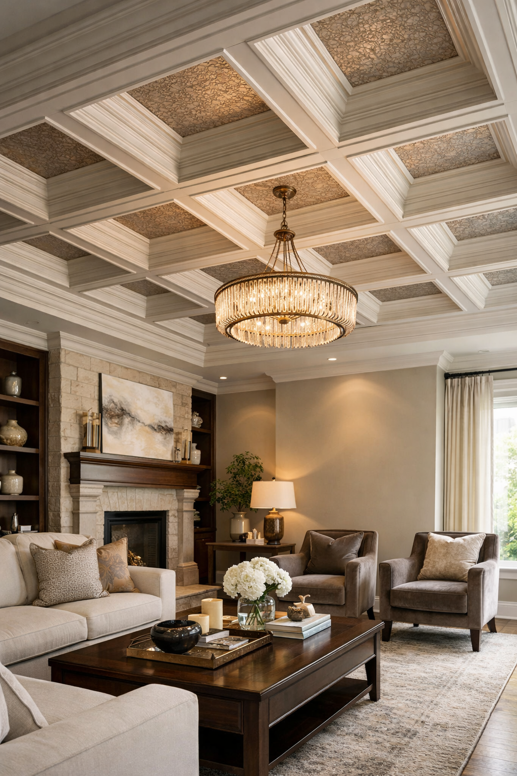 luxurious textured ceiling design