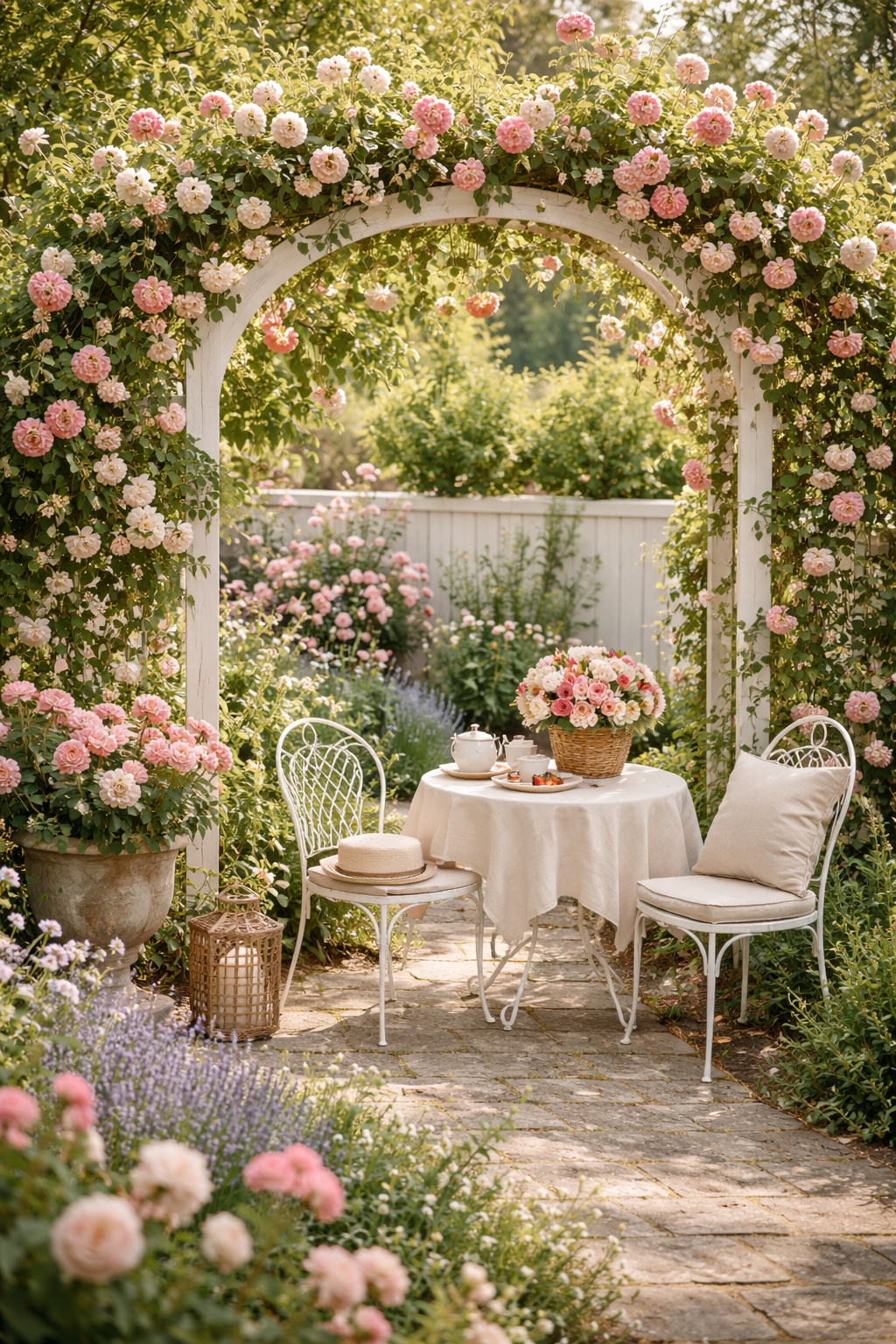 romantic blooming garden accents