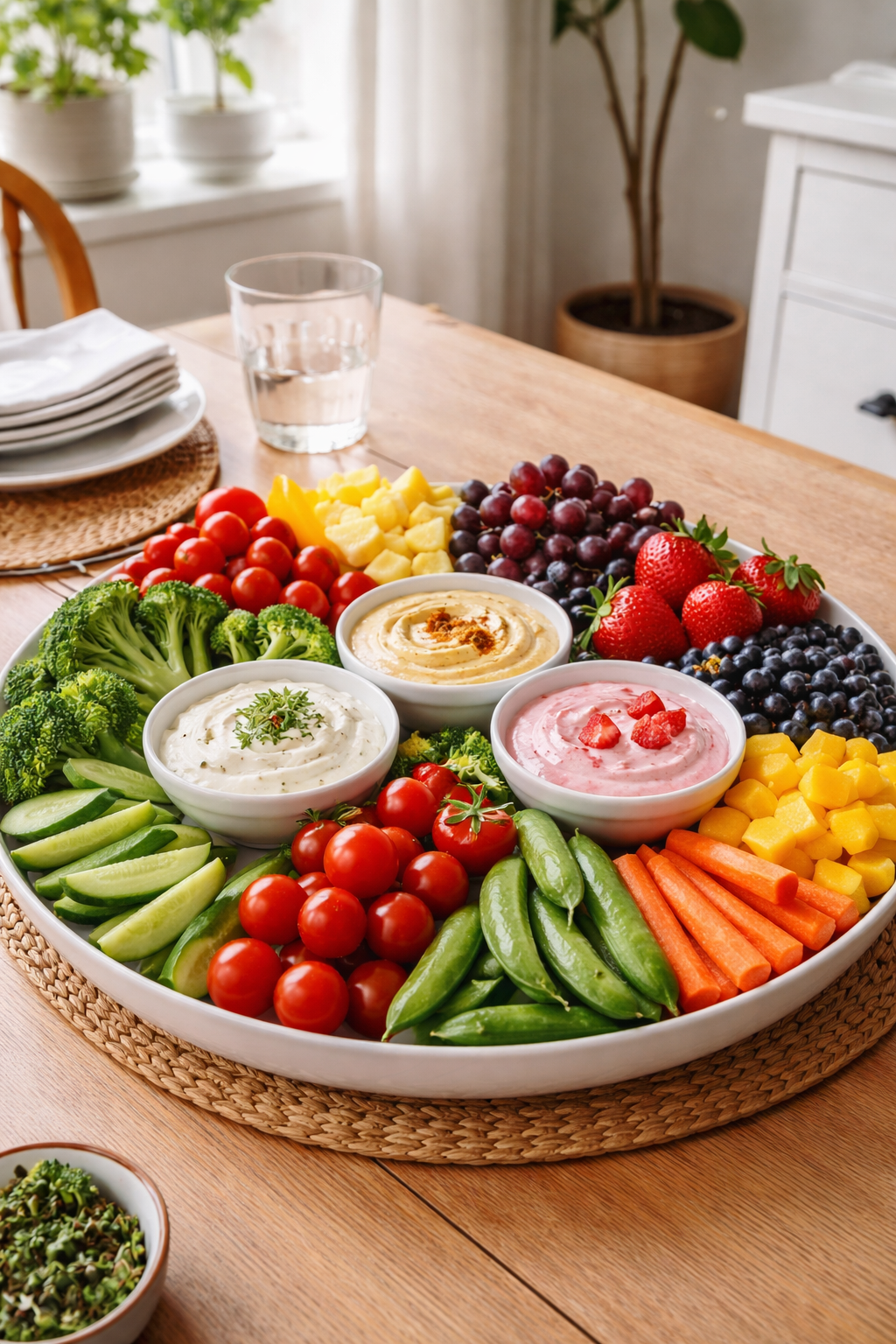 colorful fresh produce platter