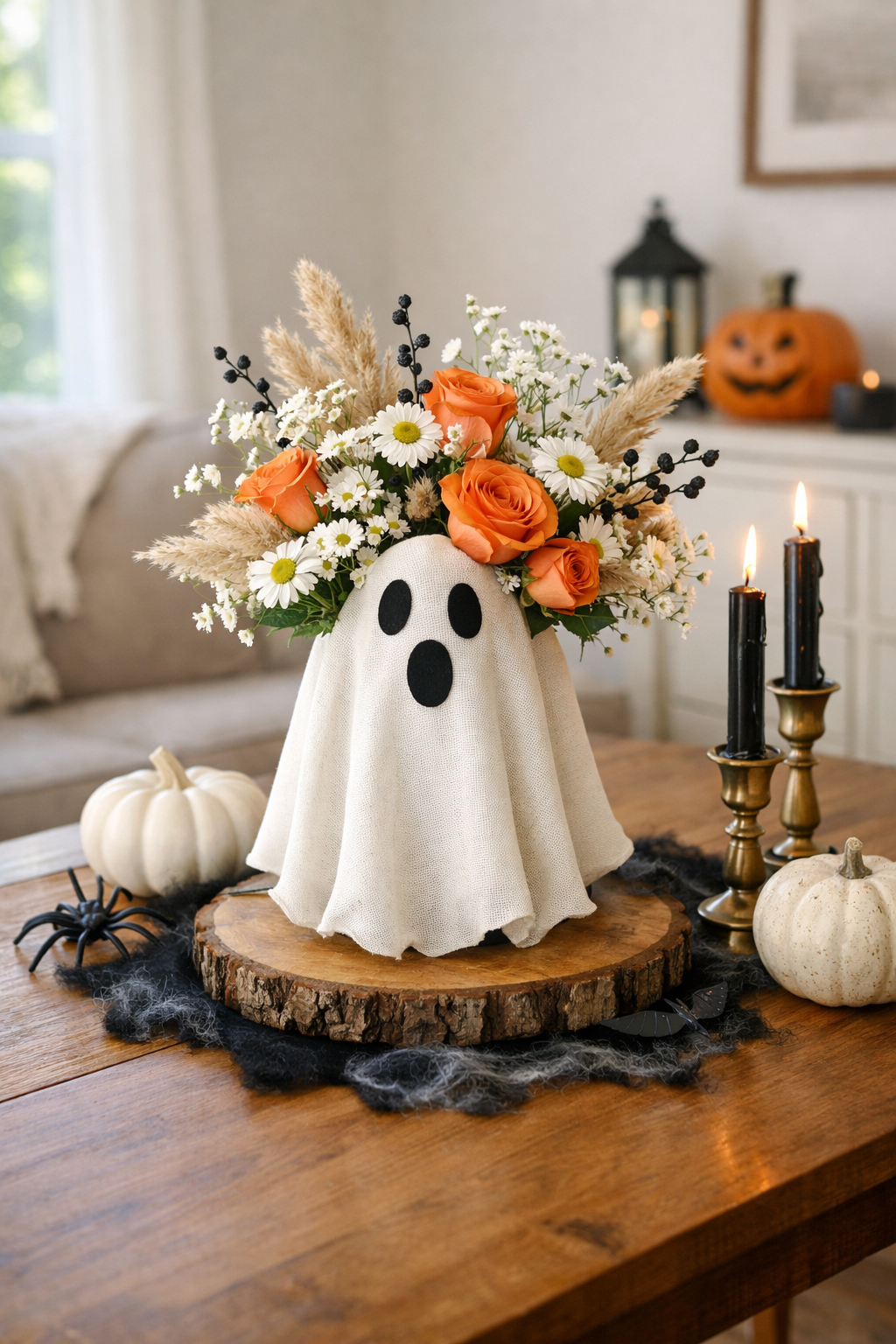 ghost vase centerpiece