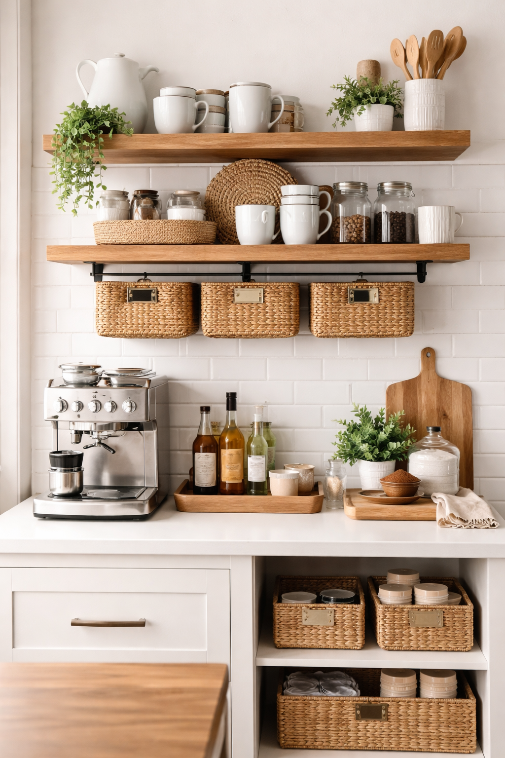 stylish shelves with storage