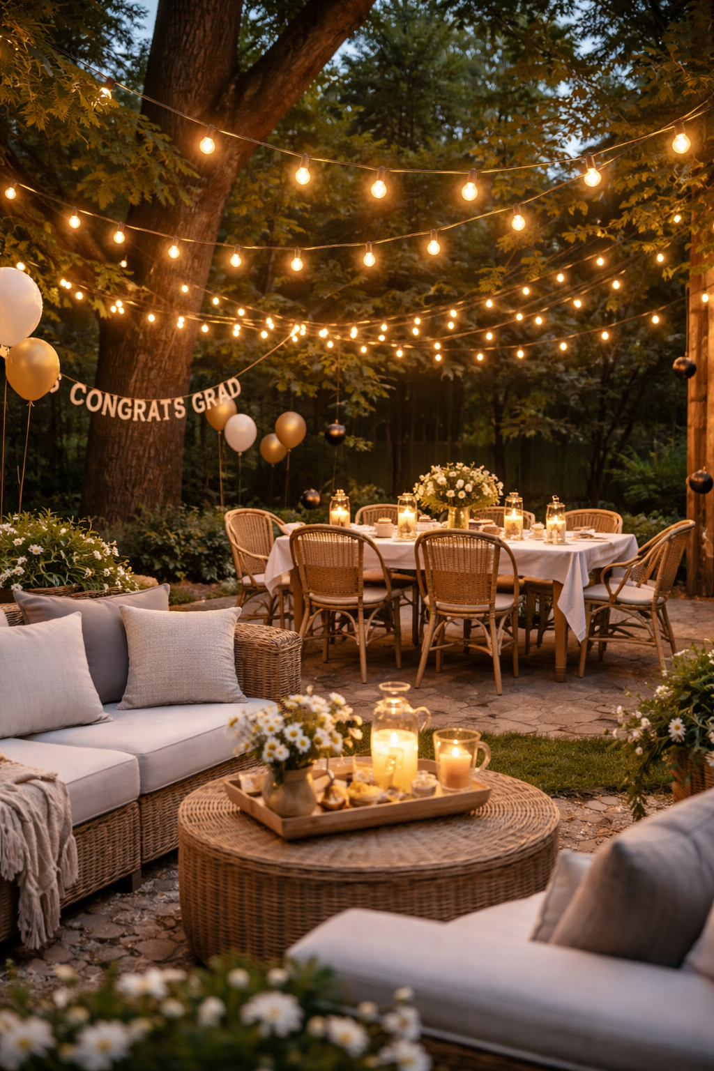 create enchanting outdoor ambiance