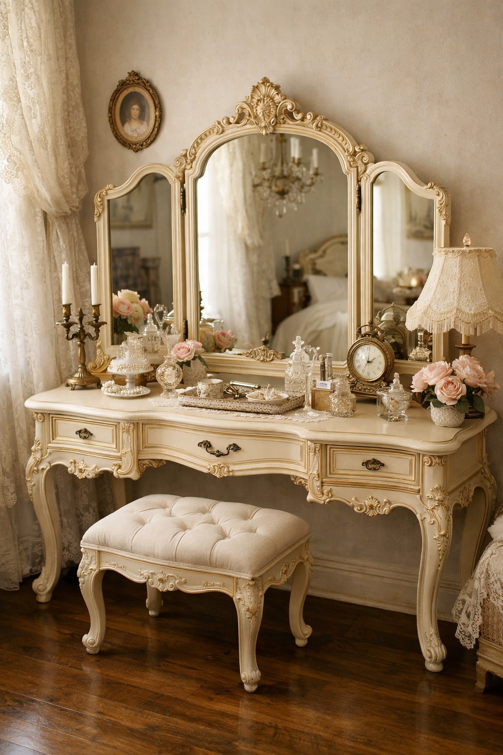 ornate vintage vanity decor