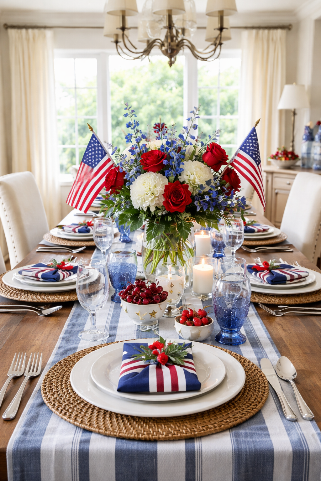 elegant patriotic table decor
