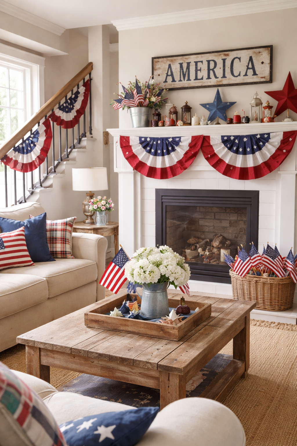 festive patriotic bunting displays