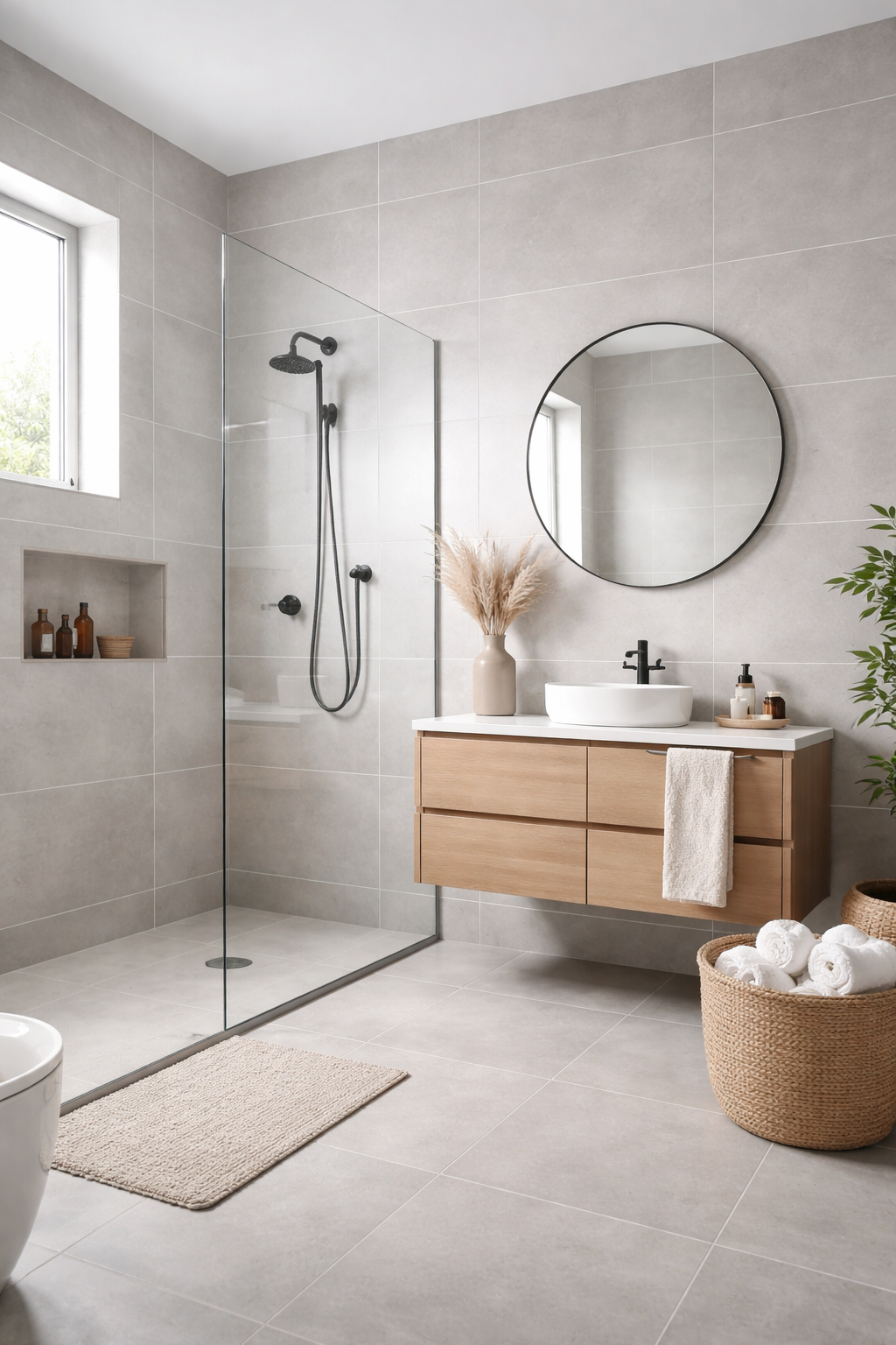 modern sleek neutral tiles