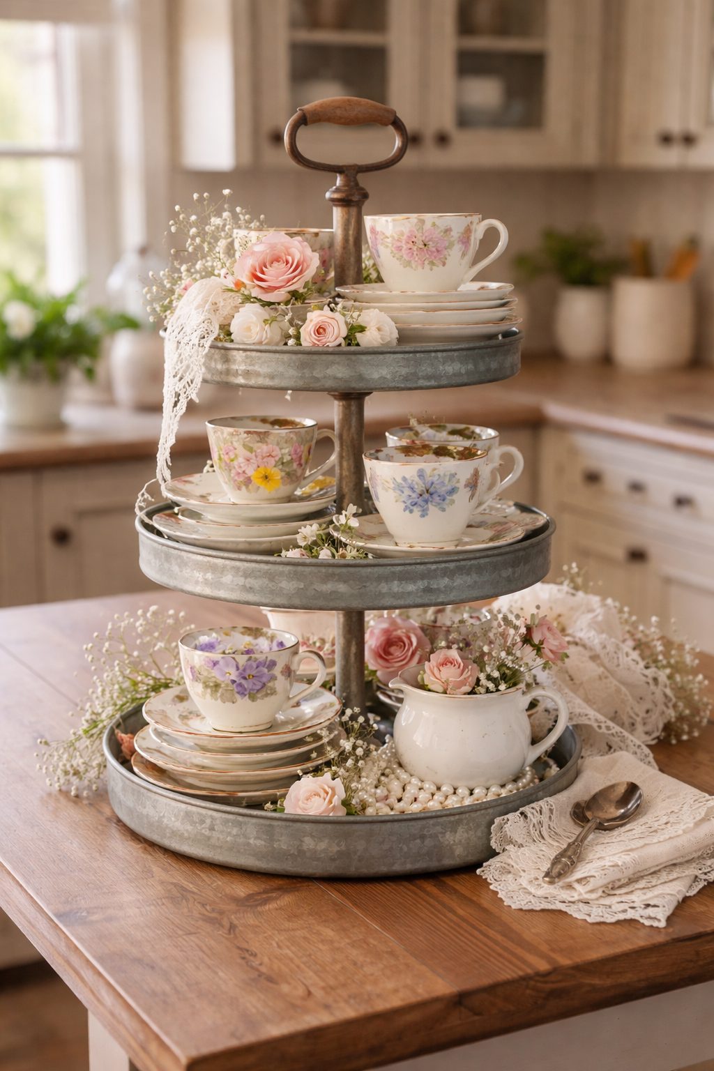 charming vintage tea display