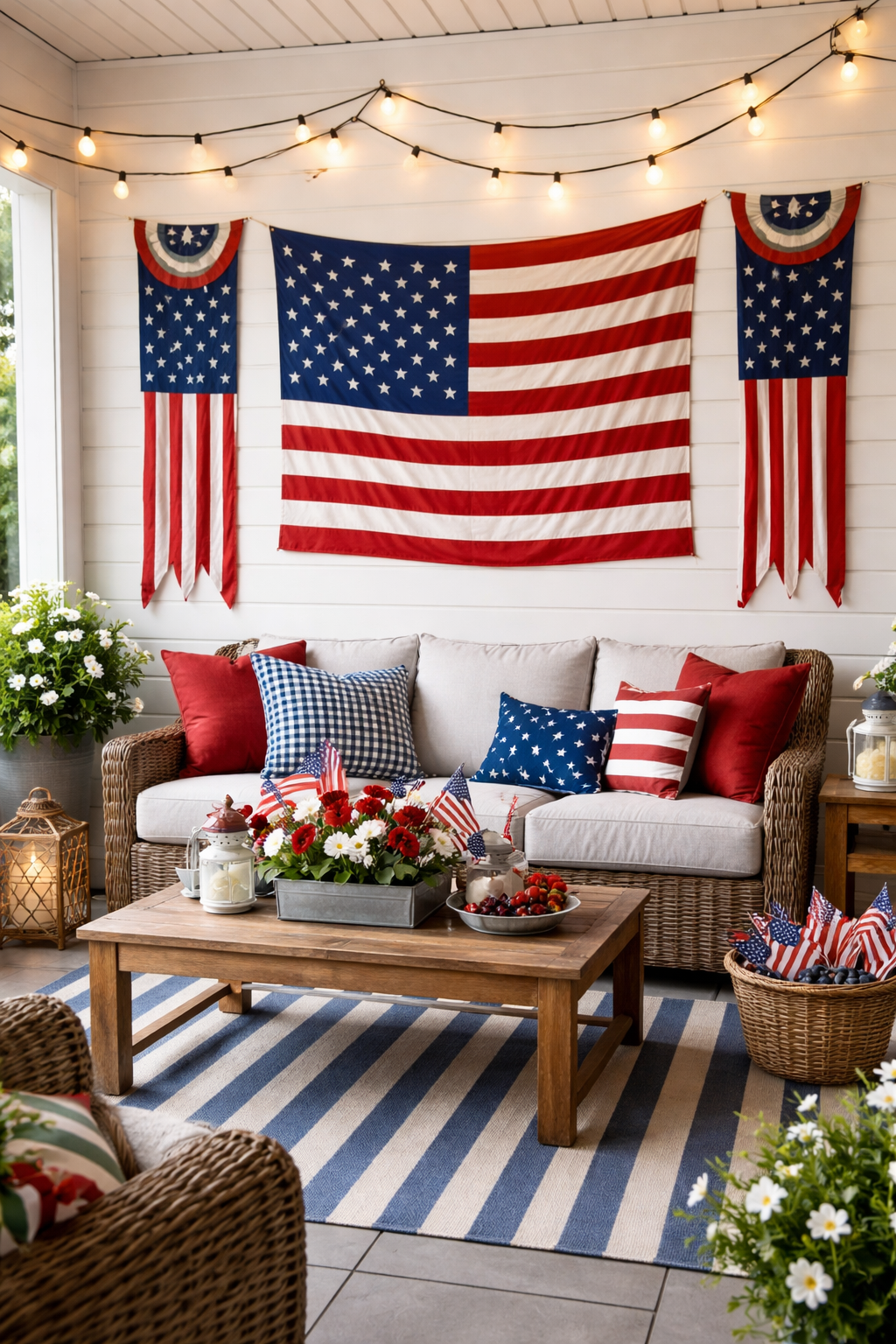 display flags with lights