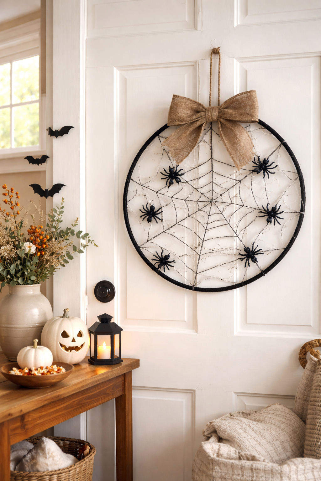 diy spiderweb wreath
