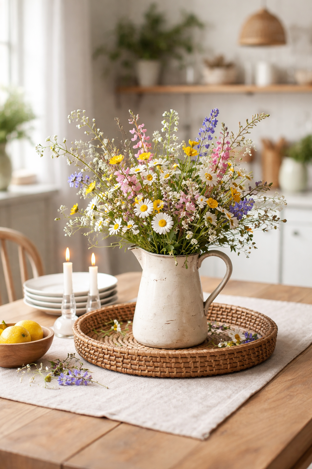 vintage wildflower bouquet display