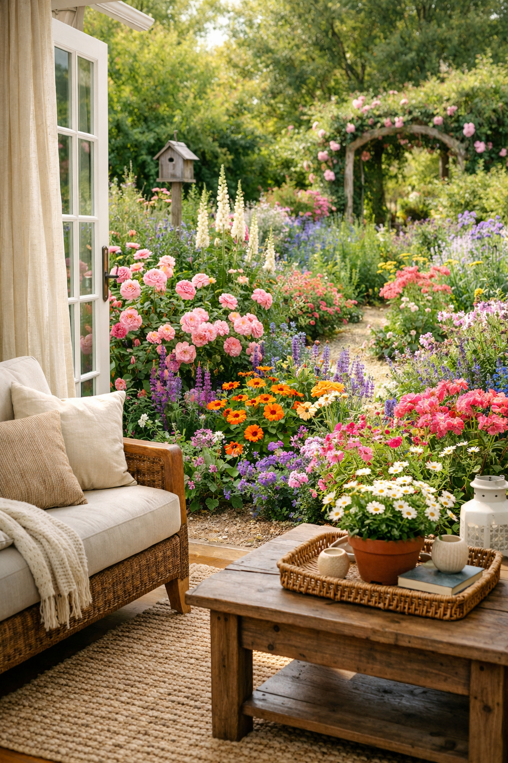 vibrant mixed floral tapestry