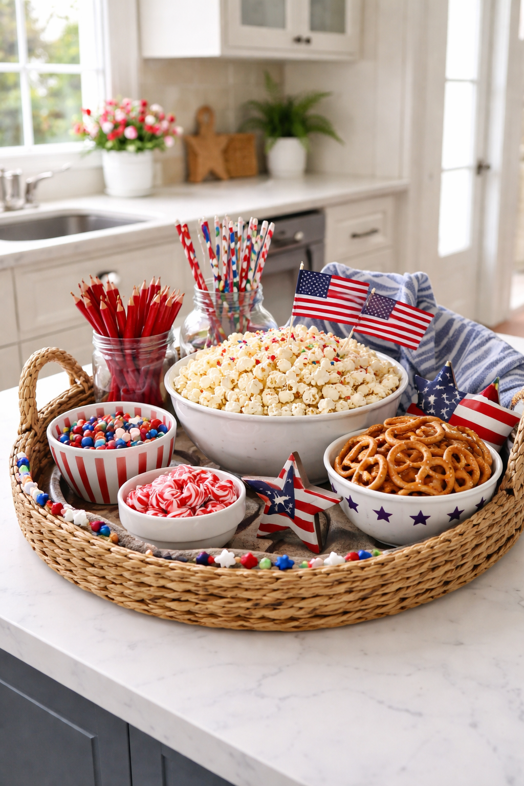 patriotic snack tray arrangement