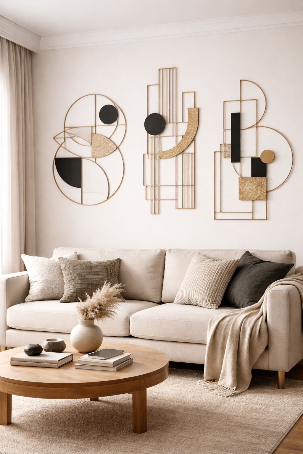 elegant geometric metal art