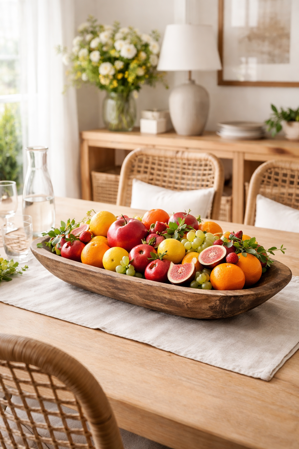 seasonal fruit colorful arrangement