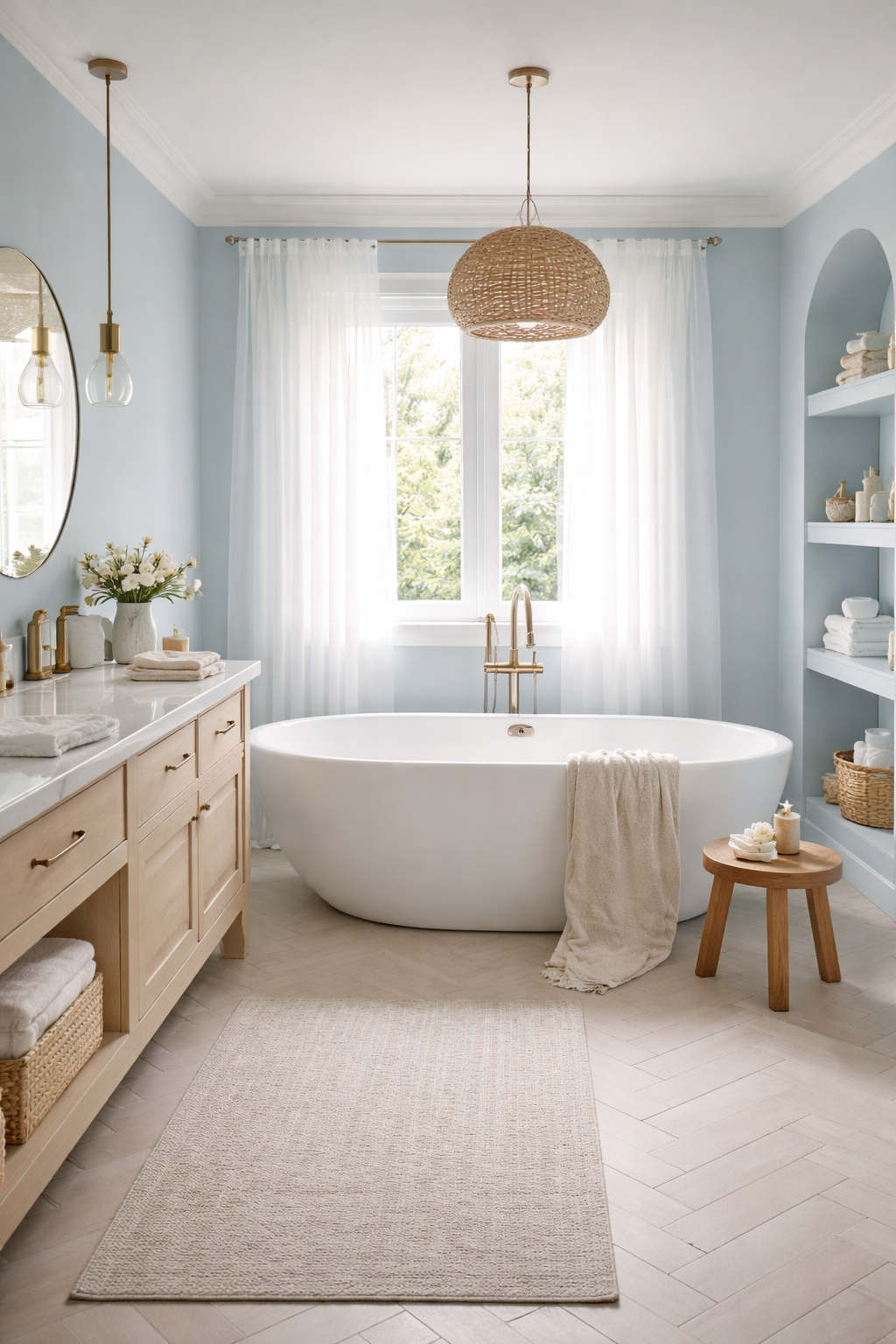 serene blue bathroom retreat
