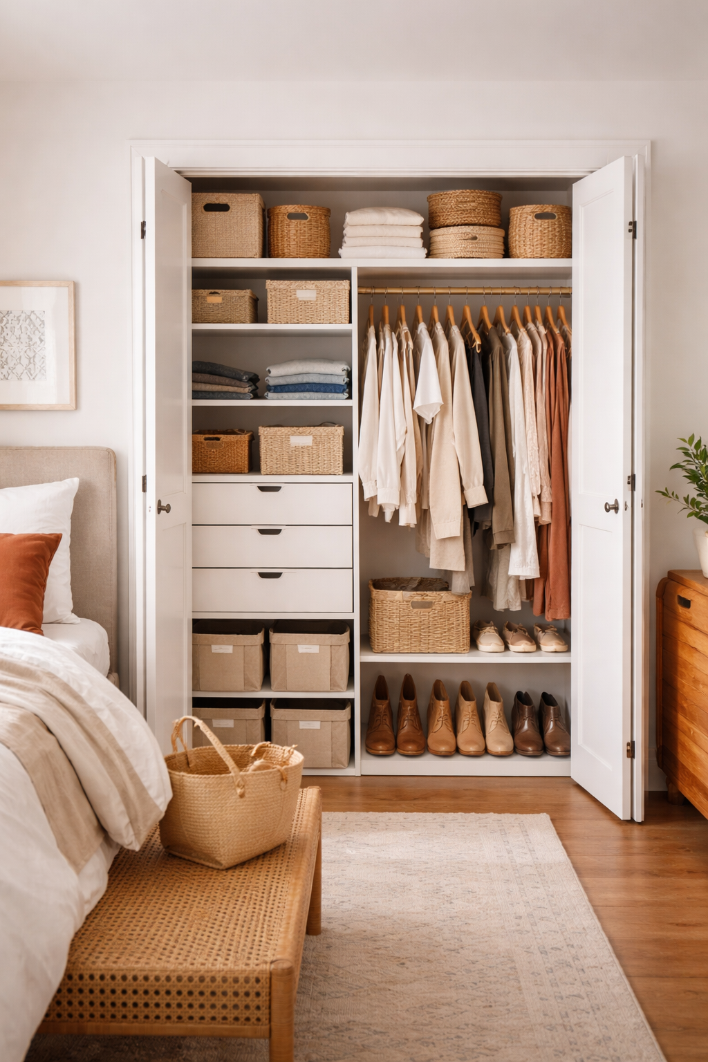 23 Small Bedroom Makeover Ideas With a Big Style Impact 12 maximize small closet space