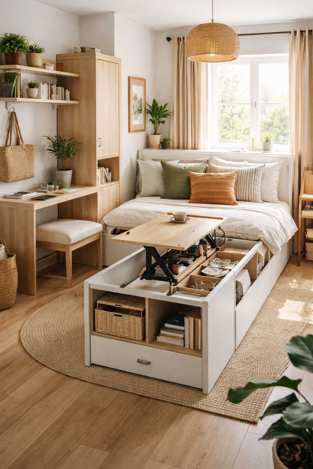 23 Small Bedroom Makeover Ideas With a Big Style Impact 2 multi functional space saving furniture