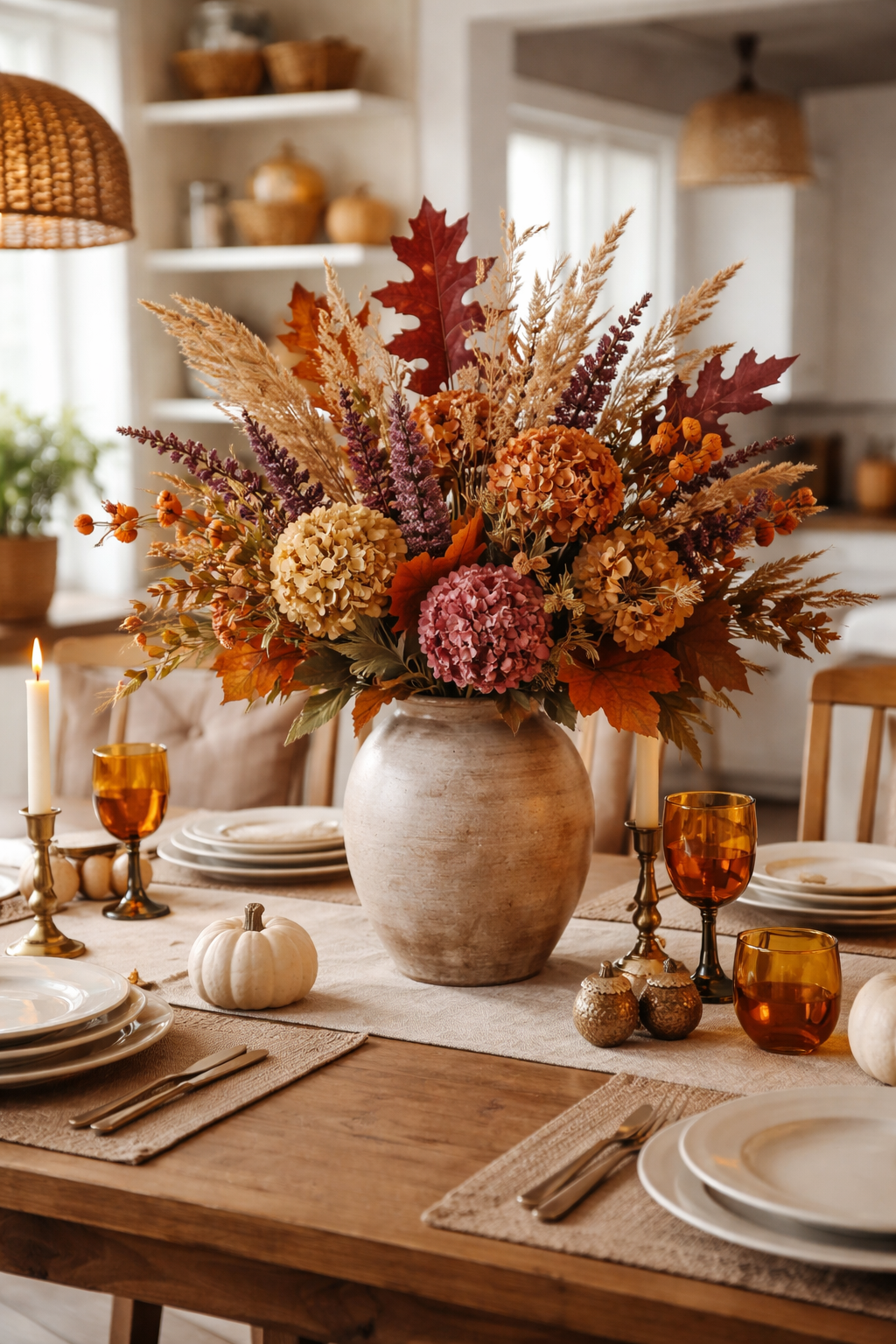 flower centerpiece for Halloween or Thanksgiving