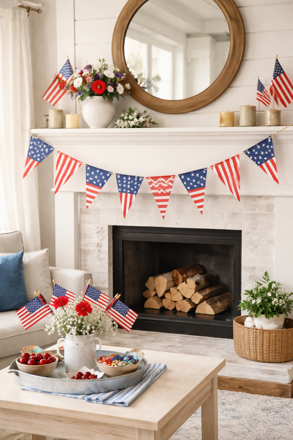 create patriotic flag banner