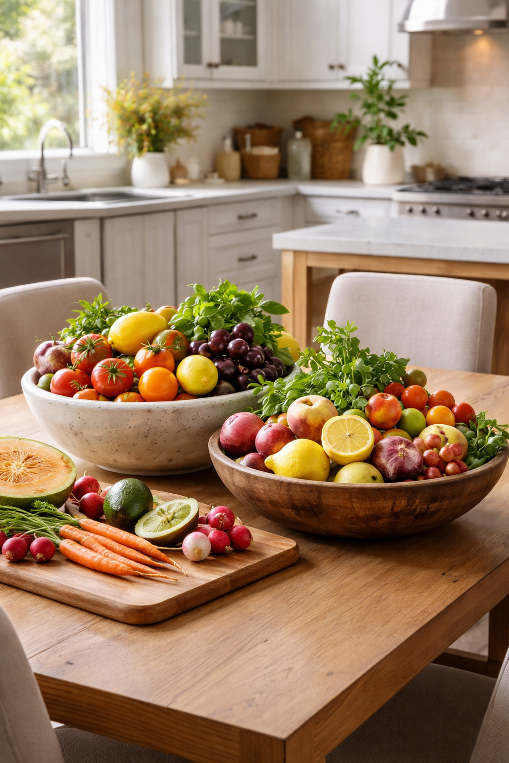 colorful varied produce arrangement
