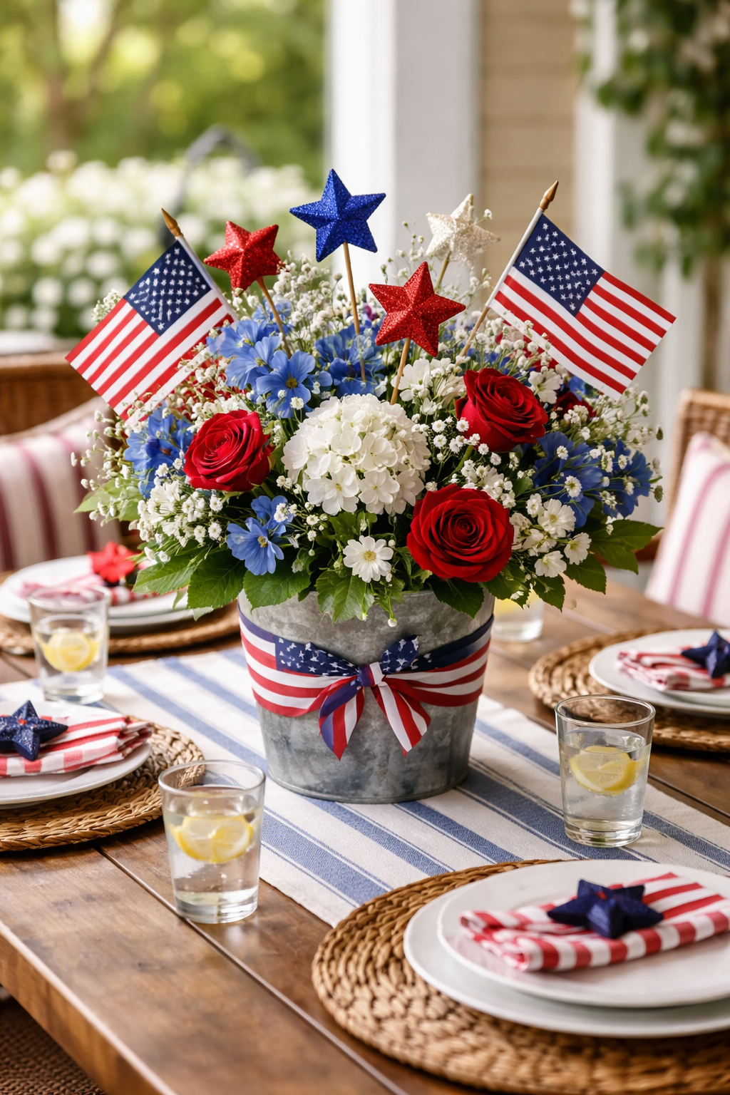 patriotic floral centerpiece design