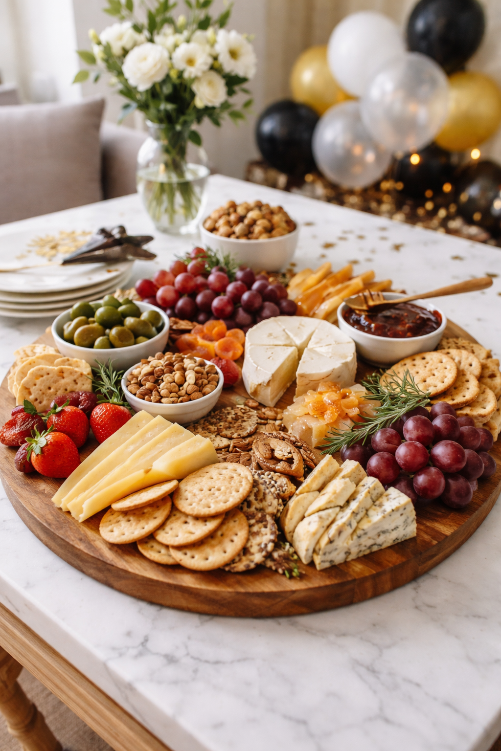 elegant cheese cracker display