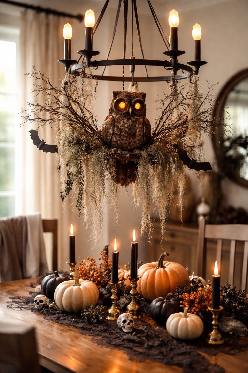 owl Halloween centerpiece