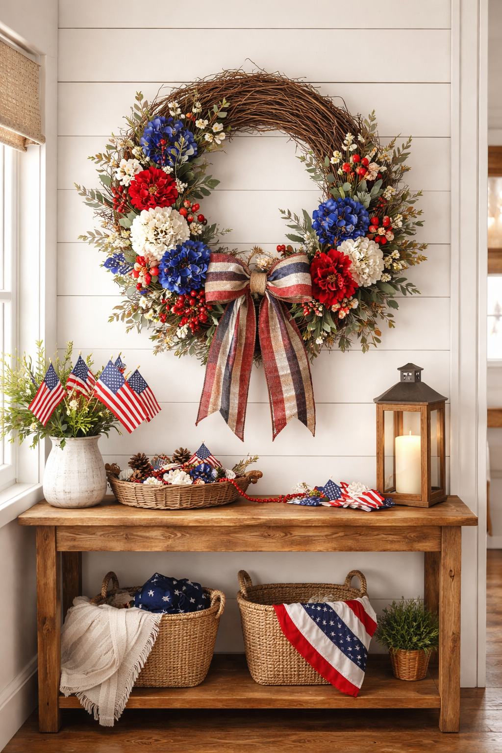 rustic patriotic natural wreath