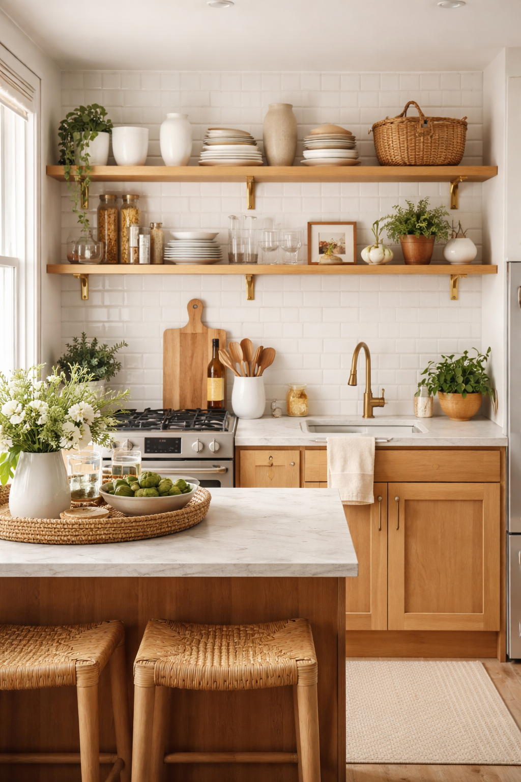 open shelving for space