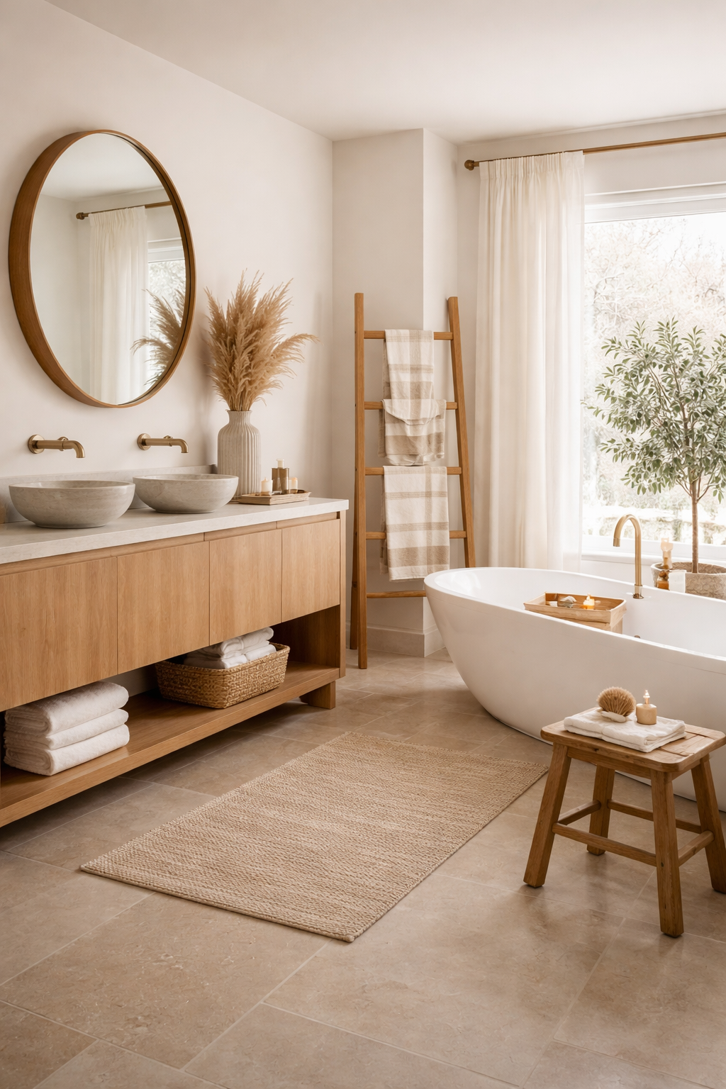 warm natural wood accents