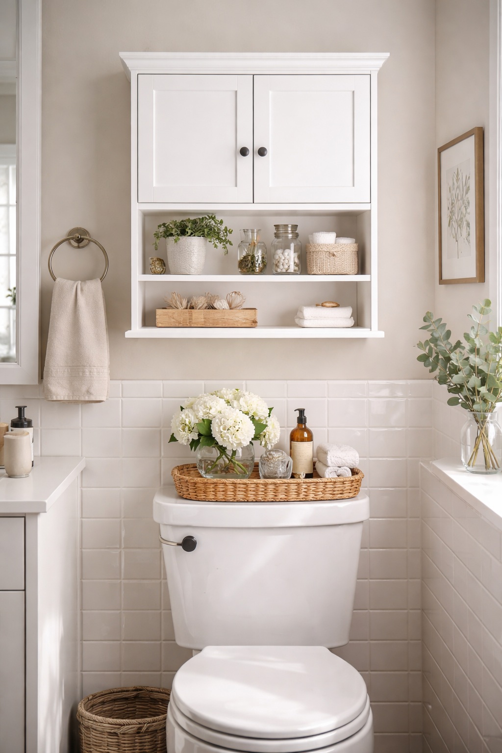 25 Gorgeous Above Toilet Decor Ideas You’ll Want to Steal 4 stylish functional bathroom cabinetry