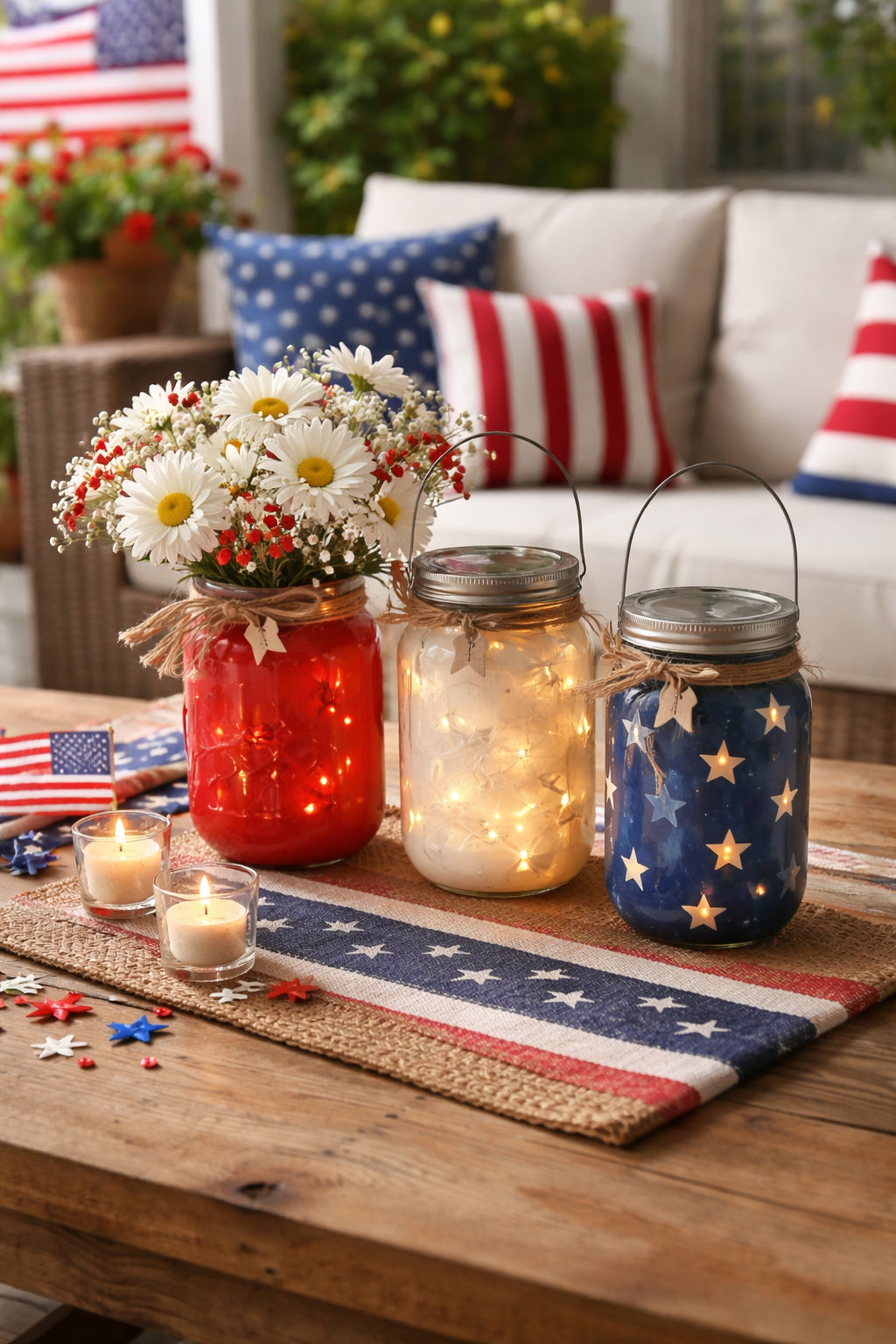 patriotic mason jar decor