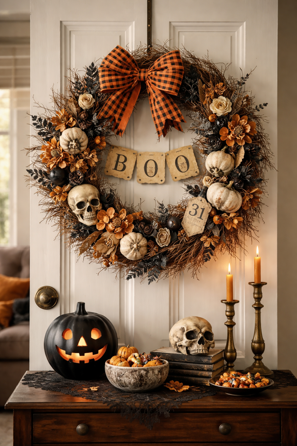 45 Halloween Wreath Ideas to Impress Your Trick-or-Treaters Before October 4 Halloween Wreath