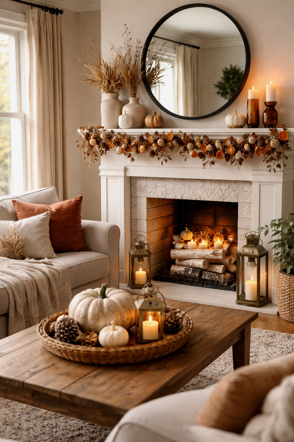 dried garland Halloween decor