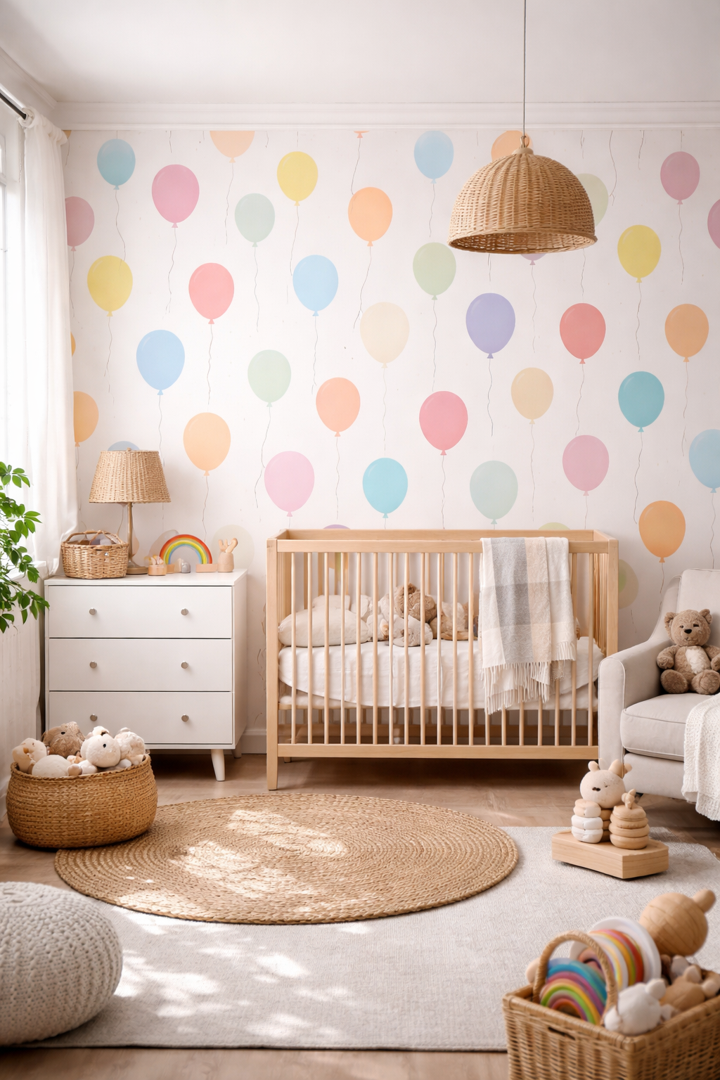 colorful floating balloon patterns