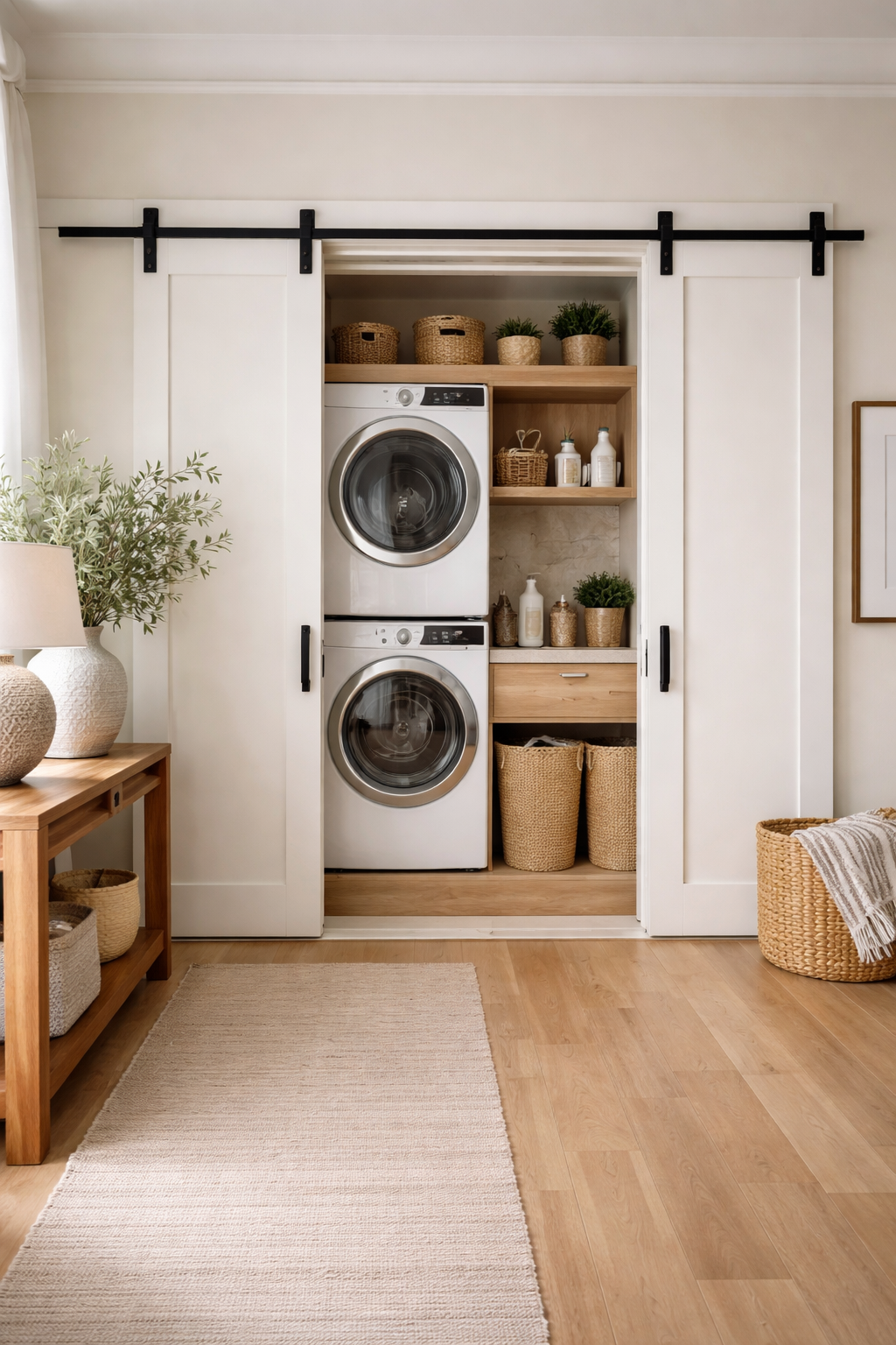 concealed stylish laundry space