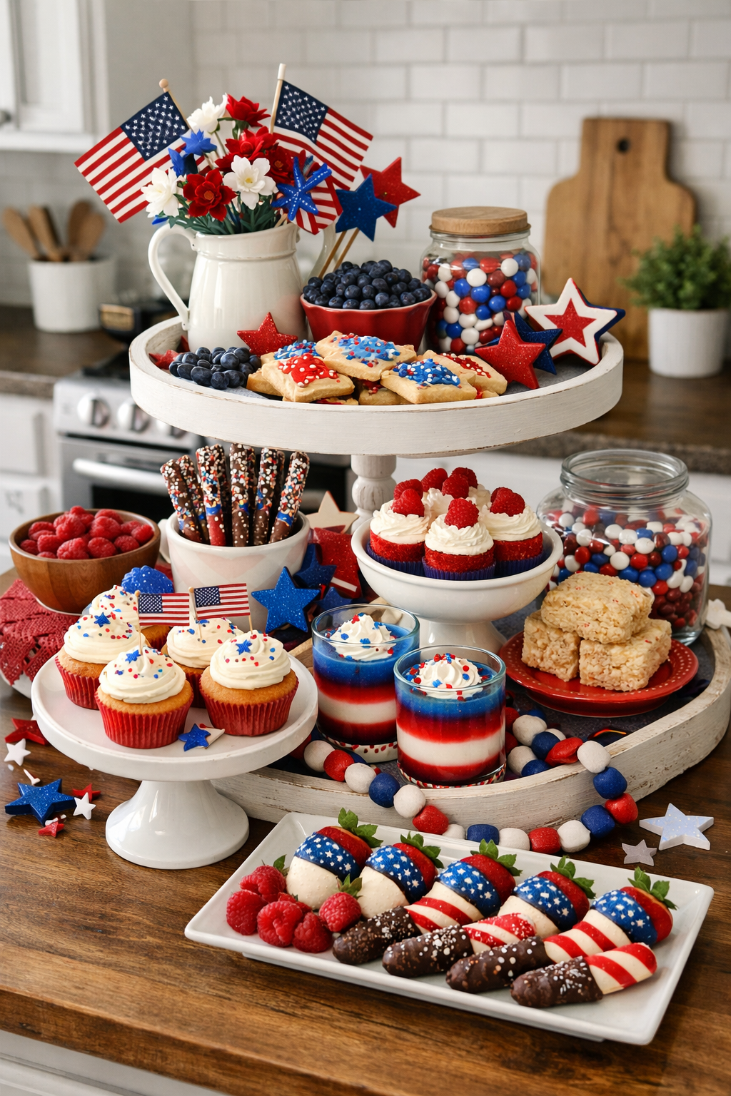 vibrant patriotic dessert display