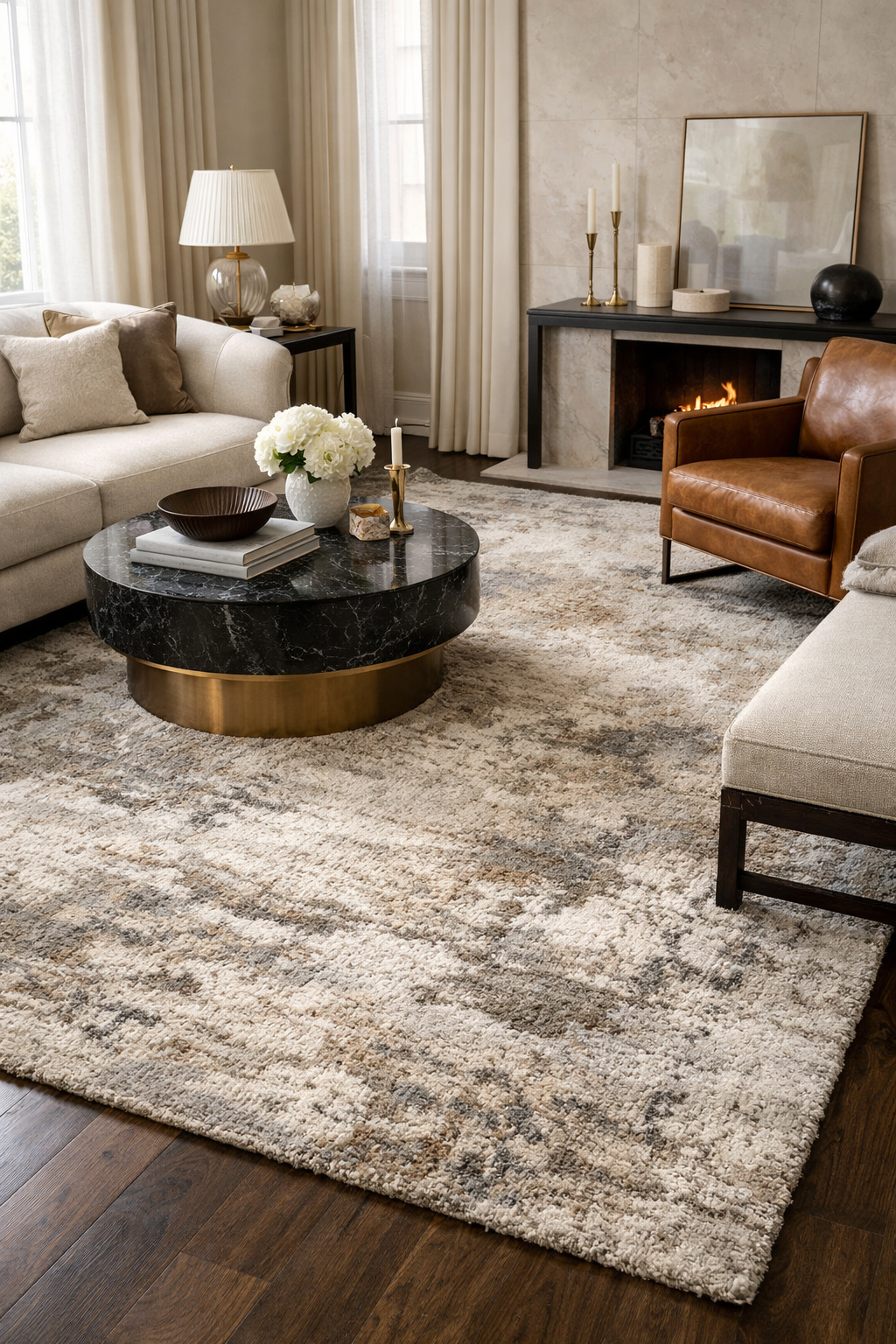 elegant textured rug accents