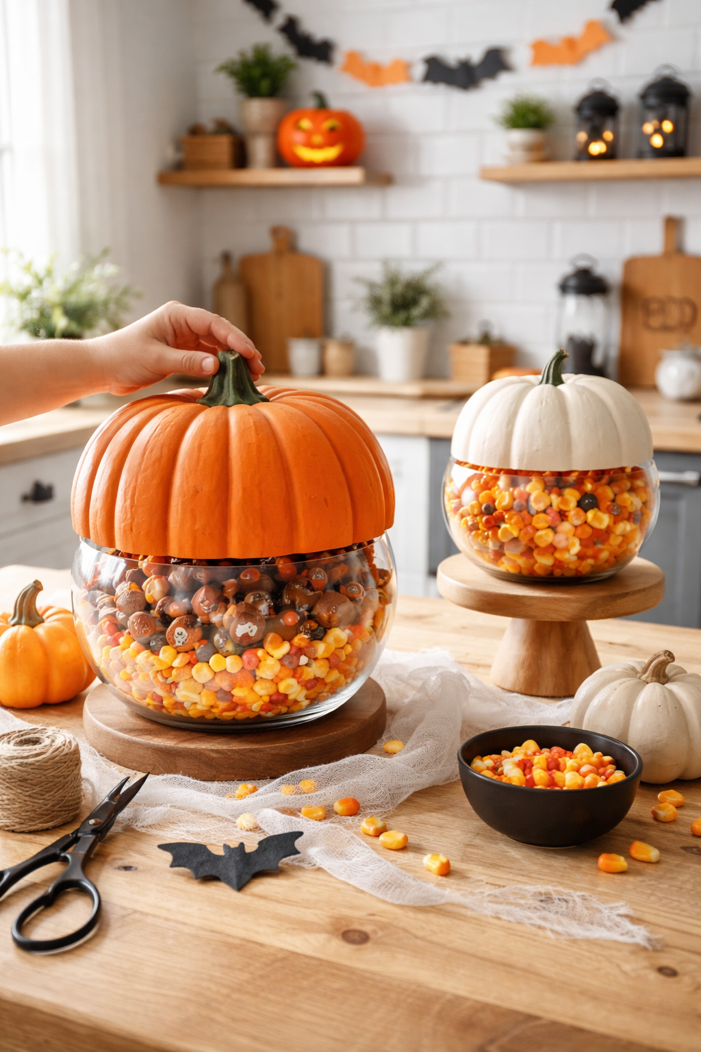 diy pumpkin candy dispenser