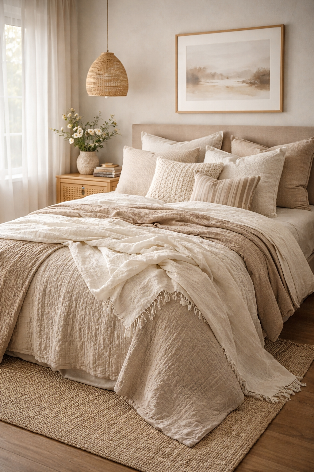 layered textured bedding elegance