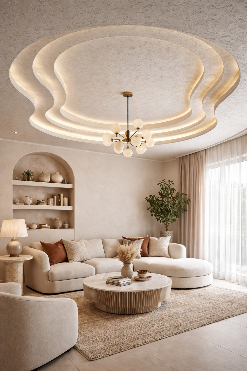 textured layered ceiling design